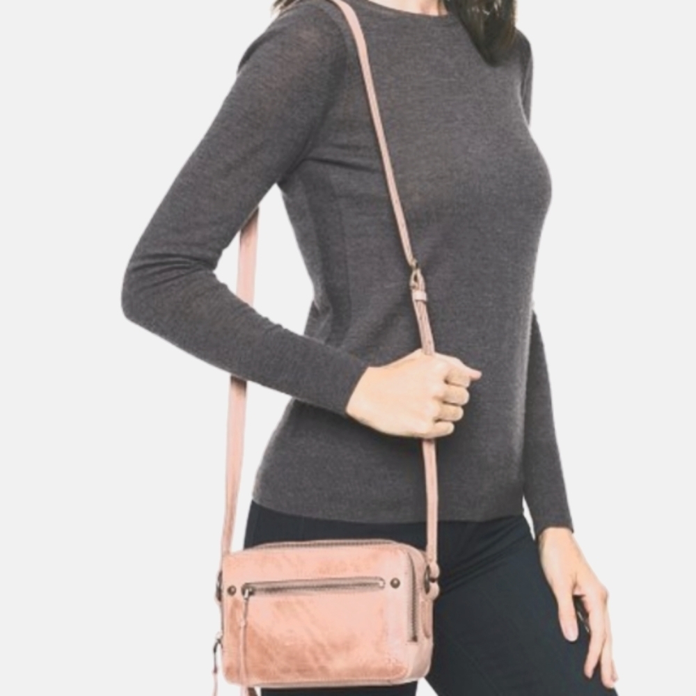 Beige Faux Leather Crossbody Bag (NWOT)
